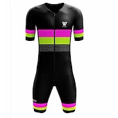 halpa Naisten triathlon-vaatteet-Naisten Lyhythihainen Pyöräily jersey ja shortsit Triathlon Tri -puku Kesä Polyesteri Tumman harmaa Mineraalin vihreä Punainen ja valkoinen Pyörä Liikunta-asut Hengittävä Nopea kuivuminen Hike