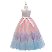 preiswerte Kleider für die Blumenmädchen-kinderkleidung Mädchen Blumenmädchen Kleid Kleid Party Kleid Blume Ärmellos Leistung Hochzeit Party Gitter Elegant Prinzessin Polyester Midi abendkleider Blumenmädchenkleid Sommer Frühling 3-10 Jahre