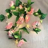 abordables Luces de cuerda solar-Cadena de luces de flores, decoración solar para fiesta de boda, luces de cadena de 2m, 20 ledes, luces de guirnalda impermeables para exteriores, jardín, balcón, patio, vacaciones, fiesta de Navidad,