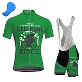 cheap Men&#039;s Clothing Sets-Men&#039;s Cycling Jersey with Bib Shorts Short Sleeve Mountain Bike MTB Road Bike Cycling Dark Navy Blue Gear Bike Clothing Suit 3D Pad Breathable Quick Dry Back Pocket Polyester Spandex Sports Letter