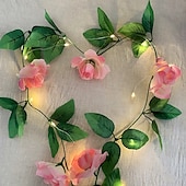 abordables Luces de cuerda solar-Cadena de luces de flores, decoración solar para fiesta de boda, luces de cadena de 2m, 20 ledes, luces de guirnalda impermeables para exteriores, jardín, balcón, patio, vacaciones, fiesta de Navidad,