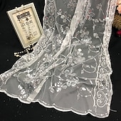 voordelige Sjaals-Sjaal &amp; Omslagdoek Omslagdoeken Damesomslag Glitter &amp; Sprankel Elegant Bruids Mouwloos Polyester Bruiloftsomslagen Met Prints Voor Bruiloft Zomer