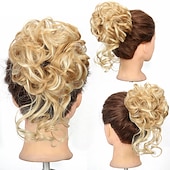 baratos Puxos-rabo de cavalo de extensão de cabelo de peruca de coque com elástico elástico updo peruca de rabo de cavalo extensões de cabelo sintético scrunchies apliques de rabo de cavalo para mulheres