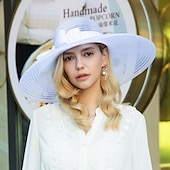 billige Partyhatter-Hatter Straw Bowler  Cloche Hatt Solhatt Te-parti Hesterase Melbourne Cup Elegant Romantisk Klassisk Med Hodeplagg å imponere Racedag Dress