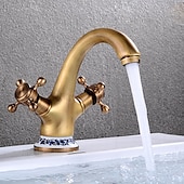 cheap Classical-Bathroom Sink Faucet,Classic Electroplated / Painted Finishes Centerset Two Handles One Hole Bath Taps
