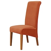 voordelige Hoes voor eetkamerstoel-fluwelen eetkamerstoelhoezen, bordeauxrode stretch stoelhoes, spandex hoge rugleuning stoelbeschermers hoezen stoelhoes met elastische band voor eetkamer, bruiloft, ceremonie, banket