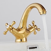 cheap Classical-Bathroom Sink Faucet,Classic Electroplated / Painted Finishes Centerset Two Handles One Hole Bath Taps