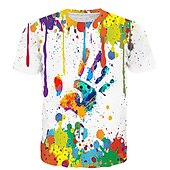 abordables Vision 3D et Géométrie du Garçon-Garçons 3D Bloc de Couleur T-shirt Manche Courte Impression 3D Été Printemps Actif Sports Mode Enfants 3-12 ans Extérieur Quotidien Intérieur Coupe régulière
