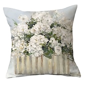 cheap Floral &amp; Plants Style-Spring Double Side Cushion Cover 1PC Soft Decorative Square Throw Pillow Cover Cushion Case Pillowcase for Sofa Bedroom Superior Quality Machine Washable