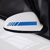 رخيصةأون أدوات حماية وتصميم هيكل السيارات-ملصقات سيارة starfire مرآة الرؤية الخلفية للسيارة مخططة عاكسة تحذير القيادة الآمنة شارات السهم تصميم ريشة مرآة الرؤية الخلفية ملصقات مقترنة بخمسة ألوان اختيارية 2 قطعة