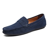 cheap Men&#039;s Slip-ons &amp; Loafers-Men&#039;s Loafers &amp; Slip-Ons Suede Shoes Plus Size Penny Loafers Driving Loafers Casual Outdoor Daily Suede Loafer Black Burgundy Navy Blue Summer Spring