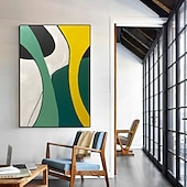 voordelige Abstracte schilderijen-olieverfschilderij handgemaakte handgeschilderde kunst aan de muur moderne kleur eenvoudige lijn abstract huisdecoratie decor gerold canvas geen frame niet uitgerekt