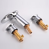 cheap Multi Holes-Widespread Bathroom Sink Faucet,Two Handle Three Holes Waterfall  Electroplated Bath Taps
