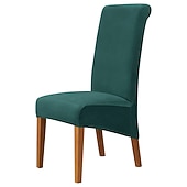 voordelige Hoes voor eetkamerstoel-fluwelen eetkamerstoelhoezen, bordeauxrode stretch stoelhoes, spandex hoge rugleuning stoelbeschermers hoezen stoelhoes met elastische band voor eetkamer, bruiloft, ceremonie, banket