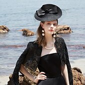 Недорогие Шляпы для вечеринки-Головные уборы Сеть Солома Панама Чаепитие Скачки Элегантный стиль С Бант Тюль Заставка Головной убор