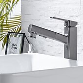 cheap Classical-Bathroom Sink Faucet - Pull out / Pullout Spray Electroplated Centerset Single Handle One HoleBath Taps