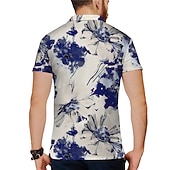 billiga Hawaii-polo för män-Herr Blommig Pikétröjor Golftröja Kortärmad Skjorta Nedvikt Ledigt Dagligen 3D-tryck Vit Gul Rubinrött Blå Grön 3D-utskrift Mönster Kläder Mode Designer Ledigt Andningsfunktion
