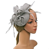 levne Fascinátory-fascinators kentucky derby klobouk pokrývka hlavy polyester / polyamid kbelík klobouk krabička na tablety klobouk dovolená melbourne cup koktejl královský astcot s aplikacemi z peří pokrývka hlavy