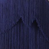 preiswerte Kleidung für lateinamerikanische Tänze-Tanz-Salsa-Latin-Tanzkleid mit Fransen, Quasten, Kristallen/Strasssteinen, Damen, Performance-Training, lange Ärmel, Chinlon