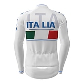 abordables Maillots Hombre-Hombre Maillot de Ciclismo Estampado Letra y Número Rusia Manga Larga Bicicleta Maillot Camiseta con 3 bolsillos traseros MTB Bicicleta Montaña Ciclismo Carretera Secado rápido Transpirabilidad Suave