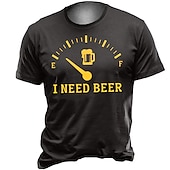 abordables Camisetas divertidas para hombres-Camisa de hombre Un día sin cerveza es como sólo bromeando no tengo idea camiseta de manga corta camiseta impresión 3D camiseta de cuello redondo vintage casual día a día