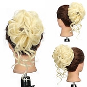 baratos Puxos-rabo de cavalo de extensão de cabelo de peruca de coque com elástico elástico updo peruca de rabo de cavalo extensões de cabelo sintético scrunchies apliques de rabo de cavalo para mulheres