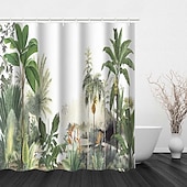 levne Sprchové závěsy-Sprchový závěs s háčky 180cm*180cm (70&quot;*70&quot;) polyesterový prátelný voděodolný vzor tropických deštnych rostlin jako domácí dekorace koupelna