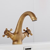 cheap Classical-Bathroom Sink Faucet,Classic Electroplated / Painted Finishes Centerset Two Handles One Hole Bath Taps