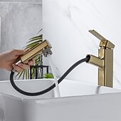 cheap Classical-Bathroom Sink Faucet - Pull out / Pullout Spray Electroplated Centerset Single Handle One HoleBath Taps