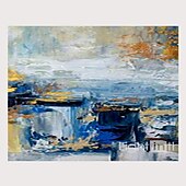 preiswerte Abstrakte Gemälde-handgemachtes Ölgemälde auf Leinwand, Wandkunst, Dekoration, abstrakte Messermalerei, Landschaft, blau, für Wohnkultur, gerollt, rahmenlos, ungedehnt