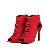 abordables Bottines-sandales à talons hauts à lanières bleues pour femmes - talons aiguilles à bout ouvert pour les fêtes et les occasions spéciales