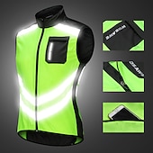 voordelige Herenjassen &amp; Gilets-WOSAWE Voor heren Wielrenvest Mouwloos Bergracen Wegwielrennen Marine Zwart Groen Fietsen Ves / Mouwloos Shirt Winddicht Reflecterende strips Achterzak Sport Effen Kleur Kleding / Gevorderd / Rekbaar