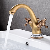 cheap Classical-Bathroom Sink Faucet,Classic Electroplated / Painted Finishes Centerset Two Handles One Hole Bath Taps