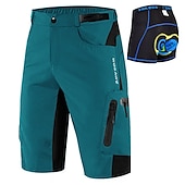 economico Pantaloncini, calzamaglie e pantaloni da uomo-WOSAWE Pantaloncini da uomo in mountain bike con pantaloncini da uomo imbottiti cinguali imbottiti rimovibili in ciclismo in poliestere estate in bici imbottiti