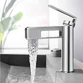 abordables Classiques-Robinet de lavabo de salle de bain, robinet de salle de bain noir, robinets de bain en forme de pistolet à un trou en laiton (noir/gris/chrome/doré)