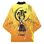 cheap Cartoon &amp; Movie Character Graphic-Agatsuma Zenitsu Kamado Tanjiro Rengoku Shinjurou Cartoon Kimono Anime 3D Harajuku Graphic Kawaii For Men&#039;s Adults&#039; Carnival Masquerade Back To School 3D Print