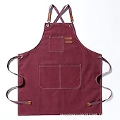 cheap Aprons-Chef Apron For Women and Men, Kitchen Cooking Apron, Personalised Gardening Apron with Pocket Work Aprons Cross Back Heavy Duty Adjustable