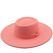 cheap Party Hats-Hats Flannel Bucket Hat Party / Evening Holiday Kentucky Derby Melbourne Cup Cocktail Simple Solid Color With Bowknot Headpiece Headwear