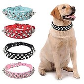 お買い得  犬用首輪＆ハーネス＆リード-犬用 小型ペット用 カラー リベット デコレーション 耐久 アウトドア ランニング ハイキング その他 ソリッド クラシック 小型犬 ミディアムドッグ 大型犬 1個