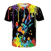 abordables Vision 3D et Géométrie du Garçon-Garçons 3D Bloc de Couleur T-shirt Manche Courte Impression 3D Été Printemps Actif Sports Mode Enfants 3-12 ans Extérieur Quotidien Intérieur Coupe régulière