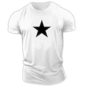 abordables Camiseta gráfica para hombres-Hombre Graphic Estrella Camiseta Estilo casual 100% Algodón Manga Corta Gráfico Camisa Negro / Rojo Rojo / Blanco Negro / Gris Camiseta cómoda Casual Deportes Ropa de diseñador de moda