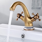 cheap Classical-Bathroom Sink Faucet,Classic Electroplated / Painted Finishes Centerset Two Handles One Hole Bath Taps