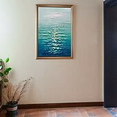 お買い得  油絵-ハング塗装油絵 手描きの 縦式 抽象画 近代の 内枠を含めます
