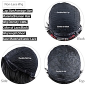economico Parrucche di capelli veri senza cuffia-Cappelli veri Parrucca Corto Liscio Taglio asimmetrico Marrone scuro Soffice Feste Da donna Senza tappo Brasiliano Per donna Nero ombrato / castano ramato 8 pollici Festa / Serata Giornaliero Da