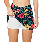 economico Pantaloni, pantaloncini e gonne da donna-21Grams Per donna Gonna da ciclismo Bicicletta Pantaloni Ciclismo da montagna Cicismo su strada Gli sport Botanico floreale Pad 3D Ciclismo Traspirante Asciugatura rapida Verde Viola Poliestere