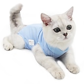 お買い得  犬の服とアクセサリー-犬用 猫用 手術回復スーツ 高通気性 ソフト 快適 安全用具 犬服