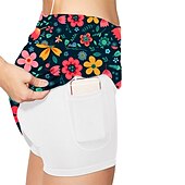 economico Pantaloni, pantaloncini e gonne da donna-21Grams Per donna Gonna da ciclismo Bicicletta Pantaloni Ciclismo da montagna Cicismo su strada Gli sport Botanico floreale Pad 3D Ciclismo Traspirante Asciugatura rapida Verde Viola Poliestere