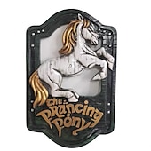 economico Hangings da parete all&#039;aperto-artigianato in resina il signore degli anelli il pony rampante e il drago verde pub segni set fatto a mano bar stile segno pub casa ufficio giardino segno decorativo