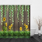 levne Sprchové závěsy-Záclona do sprchy s háčky 180cm*180cm (70&quot;*70&quot;) polyester praní v pračce voděodolná vzor květinových listů