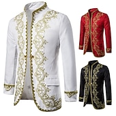 economico Cime-Elegante Vintage Vittoriano Cappotto Mascherata Abbigliamento esterno Principe Corrina vittoriana Gentiluomo Aristocratico Paillettes Vintage Ricamato Abito da ballo Costume Per uomo Capodanno